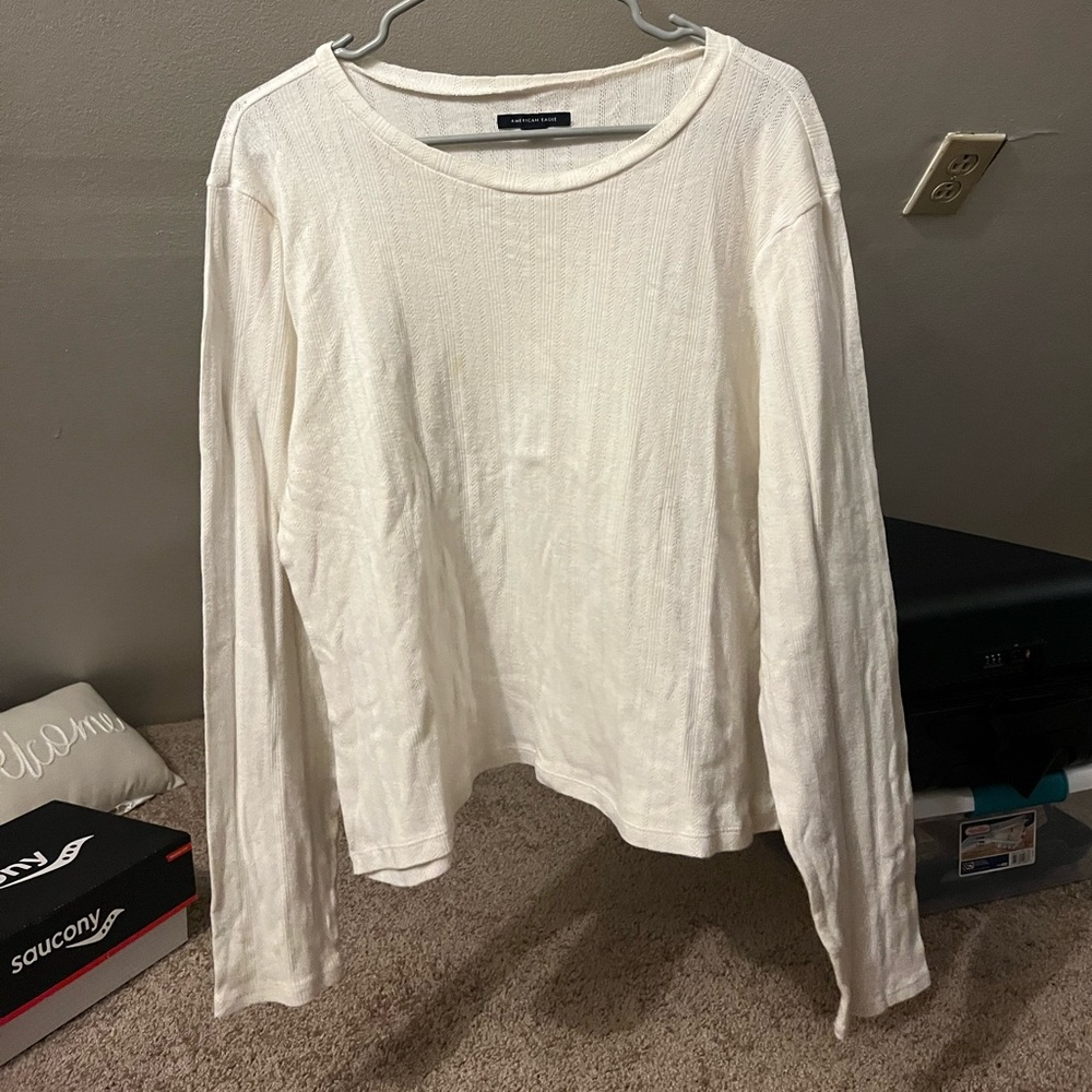 american eagle patterned stitching layering shirt